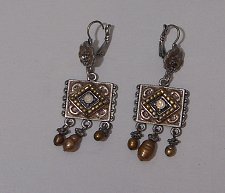 Buy Women Fashion Drop Dangle Earrings Mocha Squares Rhinestones Unbranded Leverback