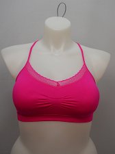 Buy Women BRA XL Seamless Bra NO BOUNDARIES Solid Fuchsia Padded Cups Lace Trim