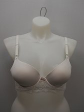 Buy BRA 36B Womens Push Up Bra VASSARETTE Solid White Underwire Lace Trim Padded Cup