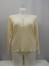 Buy Womens T-Shirt Size XL FADED GLORY Ivory Long Sleeve Scoop Neck Snap Closure