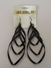 Buy Women Fashion Drop Dangle Earrings Triple Twisted Black Loops Hook J&D JEWELRY