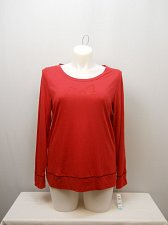 Buy Women Sleep Shirt SIZE L HUE SLEEPWEAR Scoop Neck Solid Red Long Sleeves Pullove