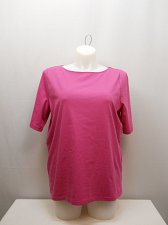 Buy PLUS SIZE 2X Women Knit Top LAUREN RALPH LAUREN Solid Pink Short Sleeves Scoop N