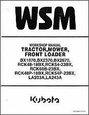 Buy Kubota BX1870 BX2370 BX2670 Tractor Mower Front Loader WSM Service Manual on CD