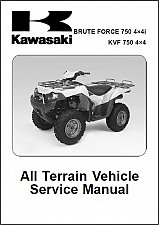 Buy 2005-2006-2007 Kawasaki Brute Force 750 4X4i / KVF750 4X4 Service Manual on CD