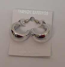 Buy Women Hoop Earrings Fashion Silver Tones Push Backs Fasteners FASHION EARRINGS