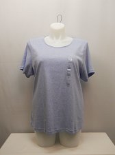 Buy PLUS SIZE 2X Womens Knit Top KAREN SCOTT Solid Blue Heather Short Sleeves Scoop