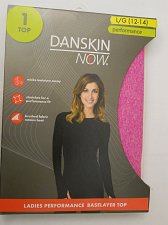 Buy Performance Baselayer DANSKIN NOW Pink Tagless Brushed Crew Neck Top L 12-14