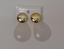 Buy Women Clear Teardrop Earrings Drop Dangle Gold Tones Puch Back Fastener FASHION