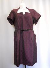 Buy Women Sheath Dress Plus Size 24W Shelby&Palmer Violet Short Sleeves Square Neck