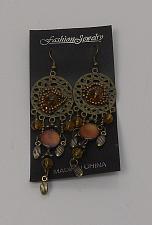 Buy Women Earrings Beaded Drop Dangle Brassy Gold Tones Hook Fasteners FASHION JEWEL