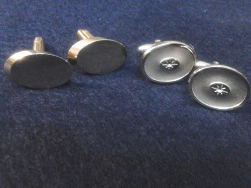 Two (2) Men's High Quality Pairs of Cuff links one gold one silver in color