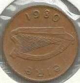 Ireland Irish Eire 1P 1980 Bird Peacock animal coin