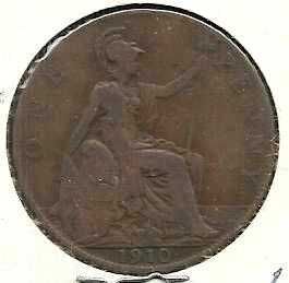 1910 Great Britain Copper Penny