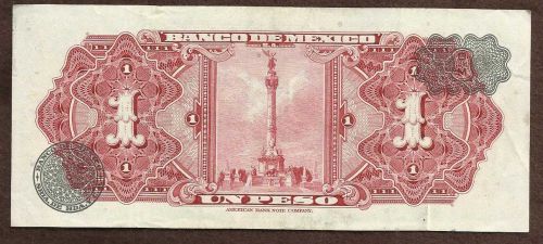 MEXICO 1 Peso 1967 Banknote D192757 With Aztec Calendar For Sale