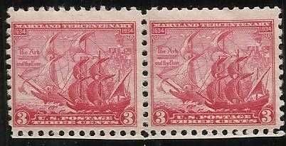 US 736 Maryland Tercentenary 1934 - 3c MINT pair