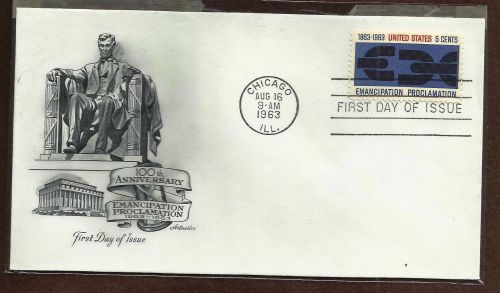 # 1233 EMANCIPATION PROCLAMATION 1963 Artmaster First Day Cover