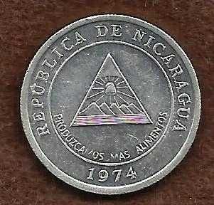 1974 Nicaragua 5 Centavo World Coin - Medal Alignment