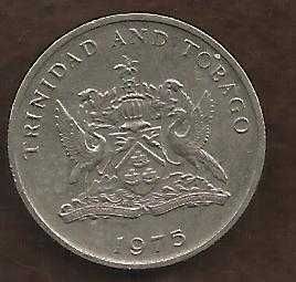 Trinidad & Tobago 25 Cents 1975 Coin - ~ Chaconia