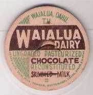 HI Waialua Milk Bottle Cap Name/Subject: Waialua Dairy~292