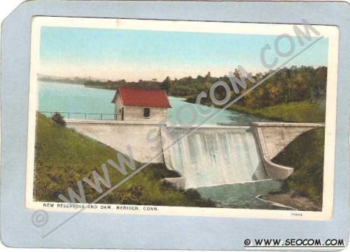 CT Meriden Postcard New Reservoir & Dam ct_box3~1310