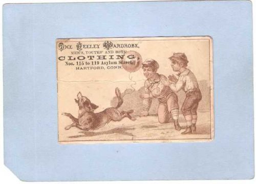 CT Hartford Victorian Trade Card The Geeley Wardrobe, 116 to 110 Asylum St~124