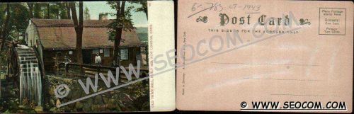 CT New London Postcard Old Town Mill Built 1650 w/Silver Sparkles ct_box4~1943