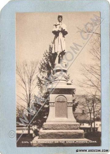 CT Moodus Postcard Civil War Monument On The Green ct_box3~1161