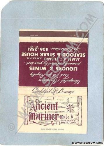 CT Mystic Matchcover The Ancient Mariner Cafe 34 W Main St ct_box3~1483