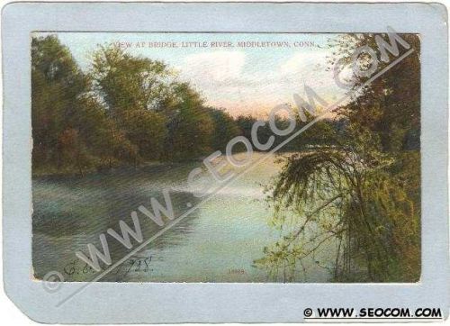 CT Middletown Postcard View At Bridge Little River ct_box3~1328