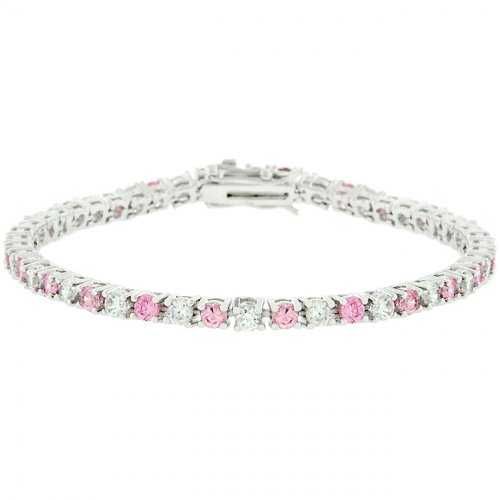 Lace Pink Cz Tennis Bracelet