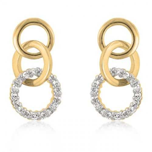 Goldtone Triplet Hooplet Earrings