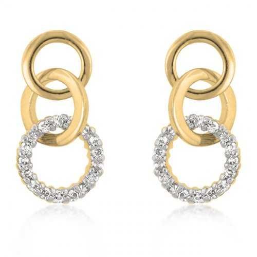 Goldtone Triplet Hooplet Earrings