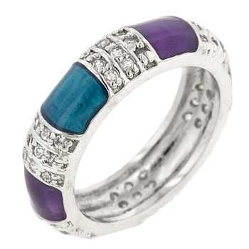 Purple And Turquoise Fashion Ring (size: 06)