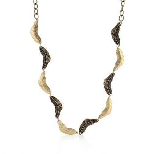 Vintage Leaf Tutone Necklace