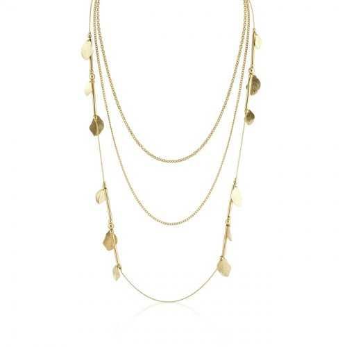 Golden Leaf And Multi-chain Necklace