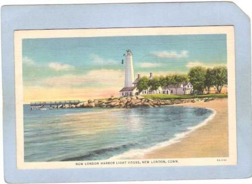CT New London Lighthouse Postcard New London Harbor Lighthouse lighthouse_~69