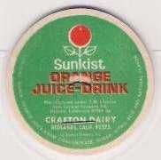 CA Redlands Milk Bottle Cap Name/Subject: Crafton Dairy Sunkist Orange Jui~49