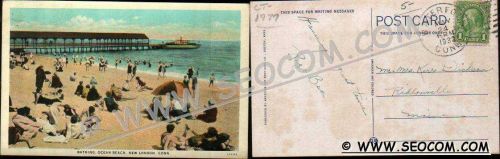 CT New London Postcard Bathing Ocean Beach ct_box4~1777