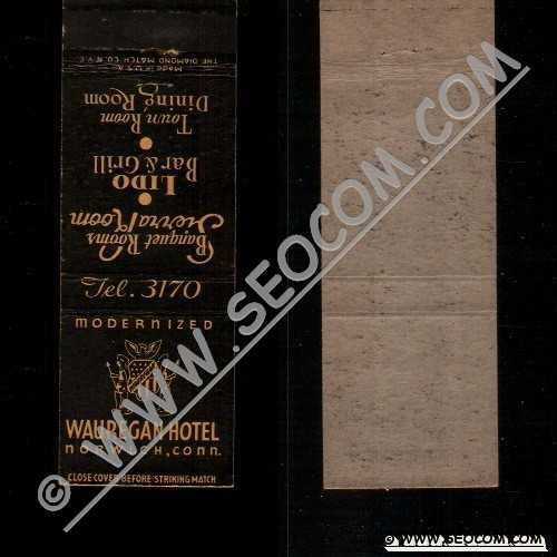 CT Norwich Matchcover Wauregan Hotel Phone 3170 ct_box4~2415