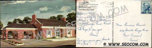 CT New Canaan Postcard Fairfield County Trust Company Park Street Office 9~1580