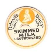 CT Yantic Milk Bottle Cap Name/Subject: Driscoll's Dairy Skimmed Milk ~529