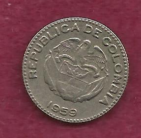 COLUMBIA 10 Centavos 1959 Coin - Chief Calarco