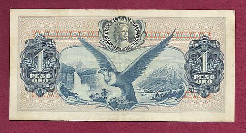 COLUMBIA 1 Peso Oro 1959 Banknote 35446135 -S Bolivar/Gen Santador - UNC Crisp Note!