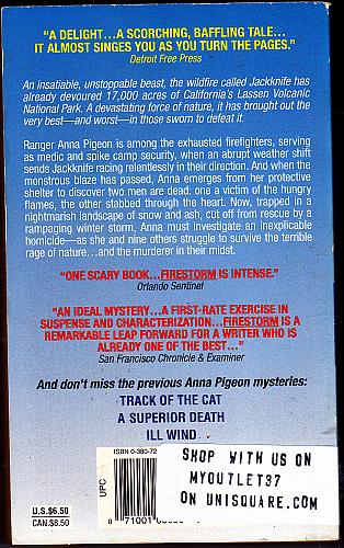 Firestorm (Anna Pigeon) by Nevada Barr 1997 Paperback Book - Very Good