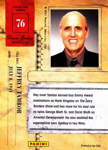 Jeffrey Tambor #76 - Panini Americana 2011 Trading Card