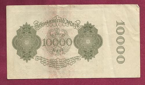 GERMANY 10,000 MarK 1922 VAMPIRE NOTE D01383700 - A Historic & truly Unique Note !