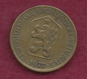 Czechoslovakia 1 Koruna 1977 Coin Woman planting Linden tree