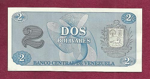 VENEZUELA 2 Bolivares 1989 Banknote AA0862582 - Simon Bolivar / Arms