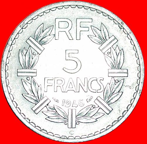 ★LAUREATE HEAD: FRANCE ★5 FRANCS 1946C! RARE KEY DATE! LOW START★NO RESERVE!